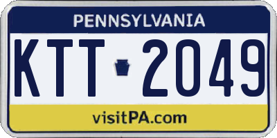 PA license plate KTT2049