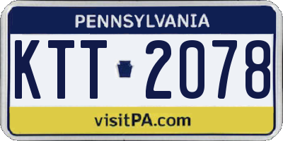 PA license plate KTT2078