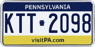 PA license plate KTT2098