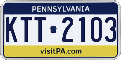 PA license plate KTT2103