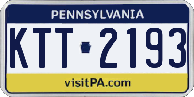 PA license plate KTT2193