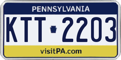 PA license plate KTT2203