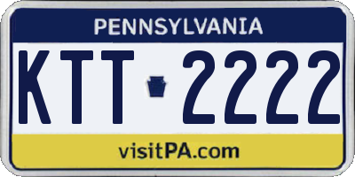 PA license plate KTT2222