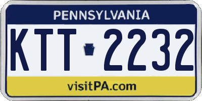 PA license plate KTT2232
