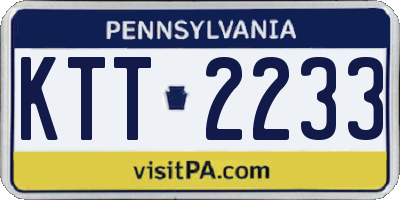 PA license plate KTT2233
