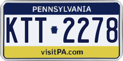 PA license plate KTT2278