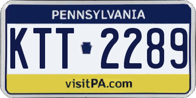 PA license plate KTT2289