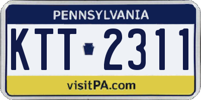 PA license plate KTT2311