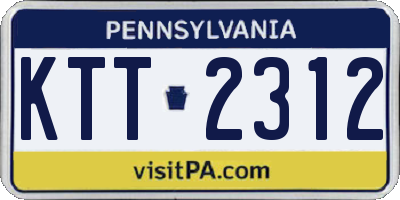 PA license plate KTT2312