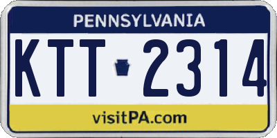PA license plate KTT2314