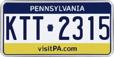 PA license plate KTT2315