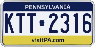 PA license plate KTT2316