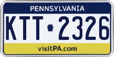 PA license plate KTT2326