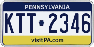 PA license plate KTT2346