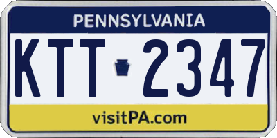 PA license plate KTT2347