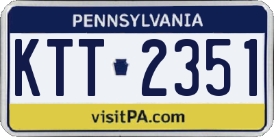 PA license plate KTT2351