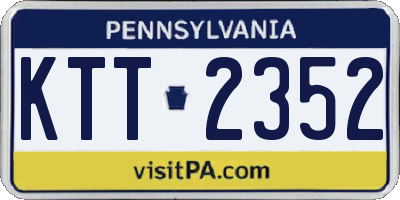 PA license plate KTT2352