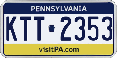 PA license plate KTT2353