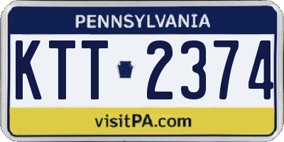 PA license plate KTT2374