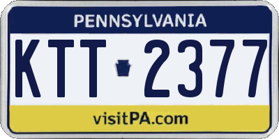 PA license plate KTT2377