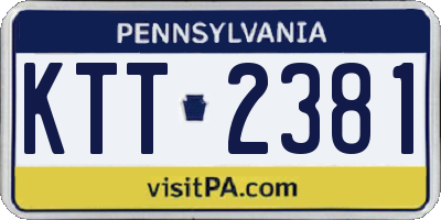 PA license plate KTT2381