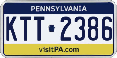 PA license plate KTT2386