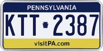 PA license plate KTT2387