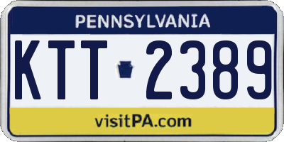 PA license plate KTT2389