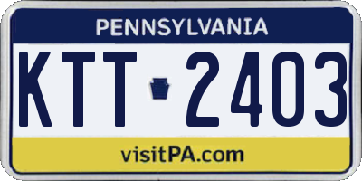 PA license plate KTT2403