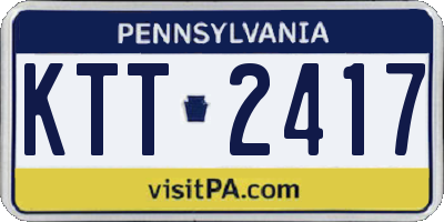 PA license plate KTT2417