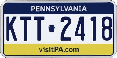PA license plate KTT2418