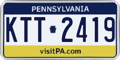 PA license plate KTT2419