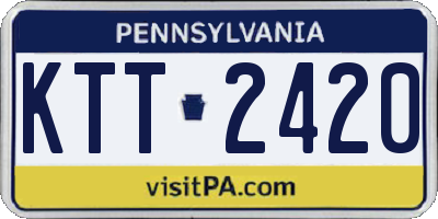 PA license plate KTT2420