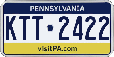 PA license plate KTT2422
