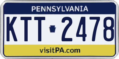 PA license plate KTT2478