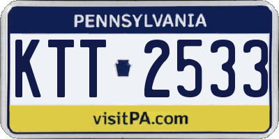 PA license plate KTT2533