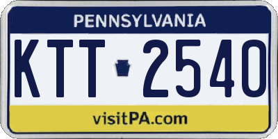 PA license plate KTT2540