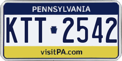 PA license plate KTT2542