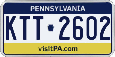 PA license plate KTT2602