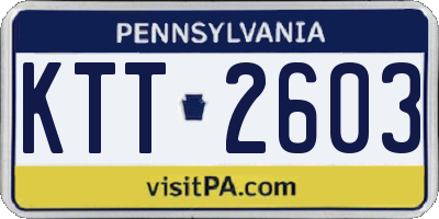 PA license plate KTT2603