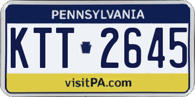 PA license plate KTT2645