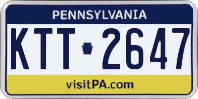 PA license plate KTT2647