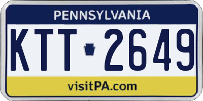 PA license plate KTT2649
