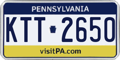 PA license plate KTT2650