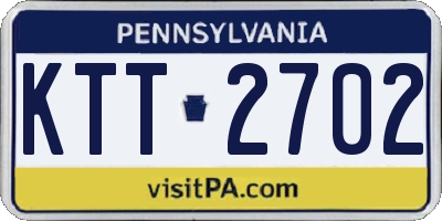 PA license plate KTT2702