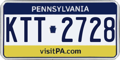 PA license plate KTT2728