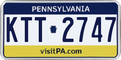 PA license plate KTT2747