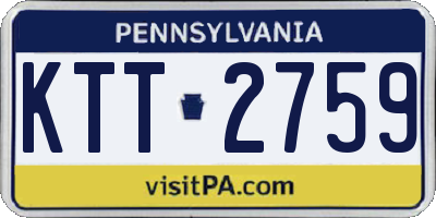 PA license plate KTT2759