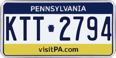 PA license plate KTT2794