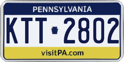 PA license plate KTT2802